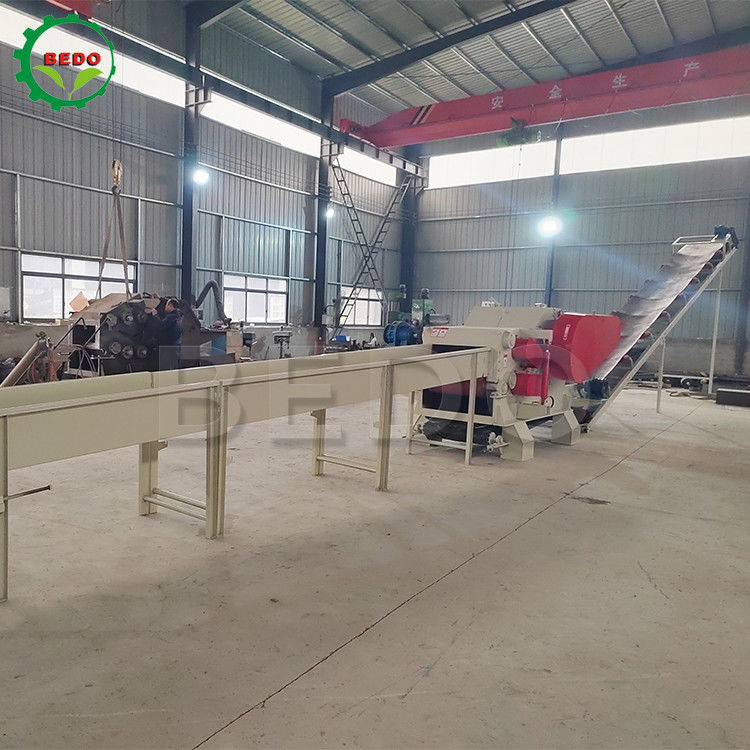 380V Elektrikli Endüstriyel Ahşap Çöpçü Makinesi 310x700mm Giriş Davul Tipi Dal Çöpçü