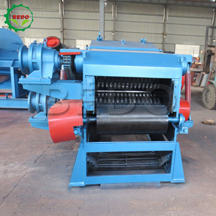 75kw Elektrikli Bambu Ahşap Çöpçü Makinesi 240x540mm Giriş Davul Tipi Çöpçü Ekipmanı