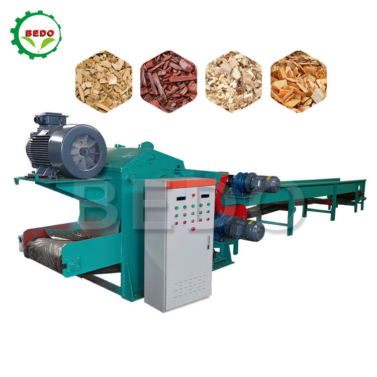 Elektrikli 380V Bambu Ahşap Çip Yapma Makinesi 8-10T/H Endüstriyel Davul Tipi Çipper