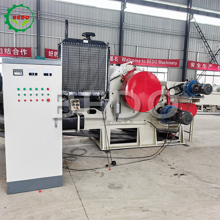 Ağır Güçlü 110KW Atık Ağaç Dalı Davul Ahşap Çöpçü Makinesi Endüstriyel Tipi Çöpçü
