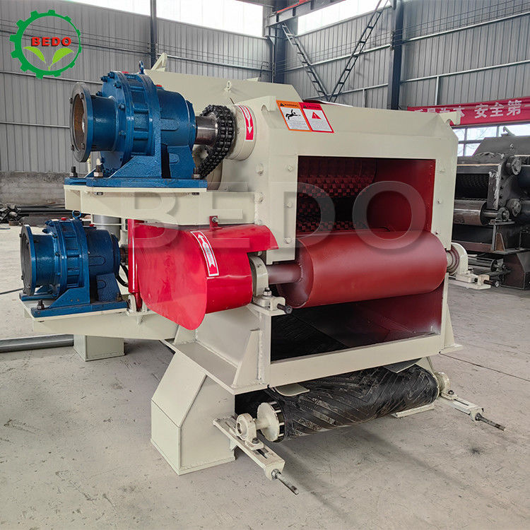 380V Elektrikli Endüstriyel Ahşap Çöpçü Makinesi 310x700mm Giriş Davul Tipi Dal Çöpçü