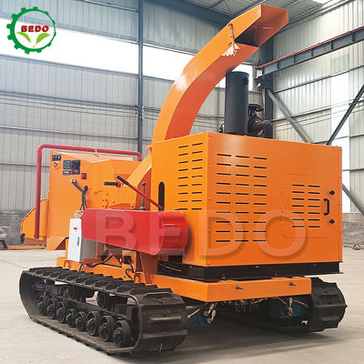 Crawler Ahşap Dal Ahşap Chipper Shredder Makine Dizel Motor 102HP