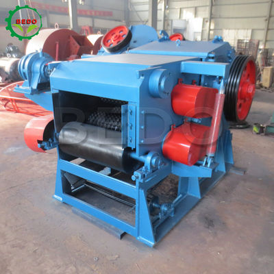 75kw Elektrikli Bambu Ahşap Çöpçü Makinesi 240x540mm Giriş Davul Tipi Çöpçü Ekipmanı