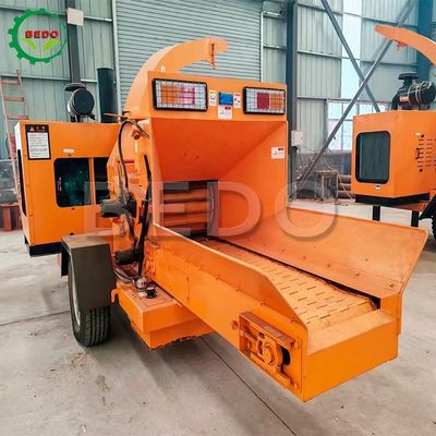 Dizel Mobil Ağaç Dalı Bush Chipper Makine Hidrolik Besleme